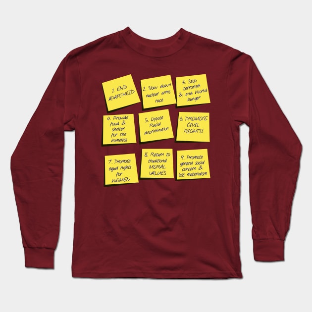 American Psycho: Virtue Signalling Notes Long Sleeve T-Shirt by TipToeTee